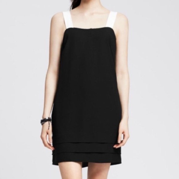 Banana Republic Black Shift Dress Ribbon Straps - Picture 2 of 3